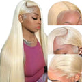 Fiumer Blonde Wig Human Hair 13x6 613 Lace Front Wig Human Hair Straight HD Transparent Lace Frontal Wigs Human Hair Pre Plucked with Baby Hair 180% Density Blond Wig 20-34inch