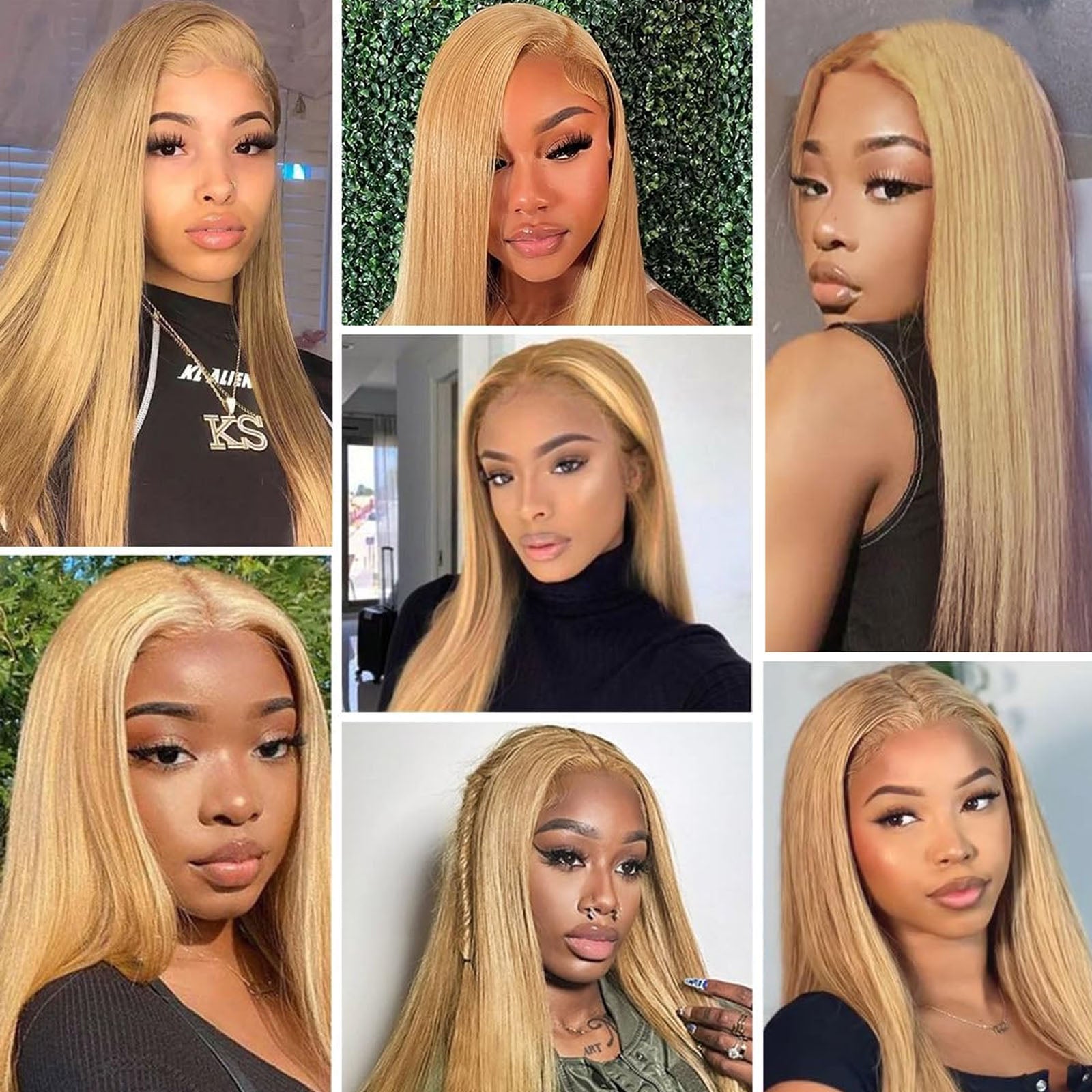 Fiumer Honey Blonde Wig Human Hair 13x6 HD Transparent Lace Front Wig Human Hair Pre Plucked With Baby Hair Straight Blonde Wig Human Hair 180% Density 27# Colored Human Hair Wig 20-34inch